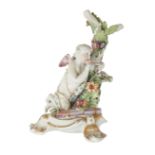 A DERBY TYPE PORCELAIN FIGURE OF CUPID