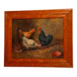 FRENCH SCHOOL, 20TH CENTURY A pair of studies of chickens in interiors