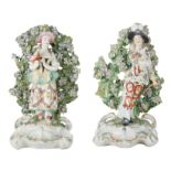 A PAIR OF DERBY PORCELAIN FIGURES OF THE ITALIAN FARMER AND HIS WIFE