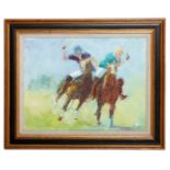 *CONSTANCE HALFORD-THOMPSON (Contemporary) 'Gracida & Hipwood battling for the ball'