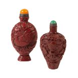 A CHINESE "CINNABAR" LACQUER SNUFF BOTTLE