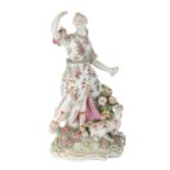A DERBY PORCELAIN FIGURE OF DIANA THE HUNTRESS