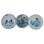 A DELFT BLUE AND WHITE PLATE