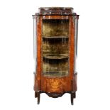 A 19TH CENTURY FRENCH INLAID ROSEWOOD AND GILT METAL MOUNTED VITRINE