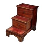 A SET OF GEORGE III MAHOGANY LIBRARY STEPS