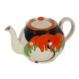 A CLARICE CLIFF 'WOODLAND' TEAPOT AND COVER