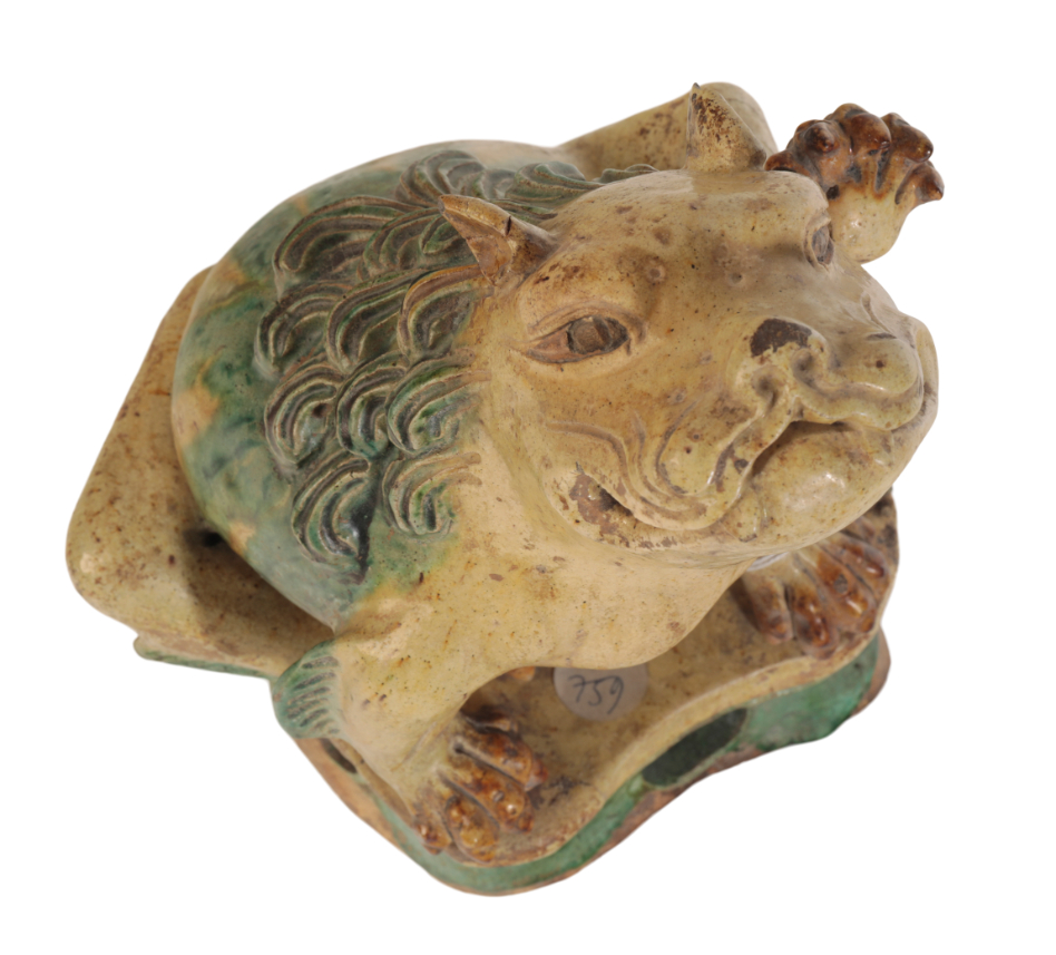 A CHINESE SANCAI POTTERY FIGURE OF A LION DOG - Image 5 of 5