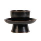 A BLACK LACQUER CUP-STAND,