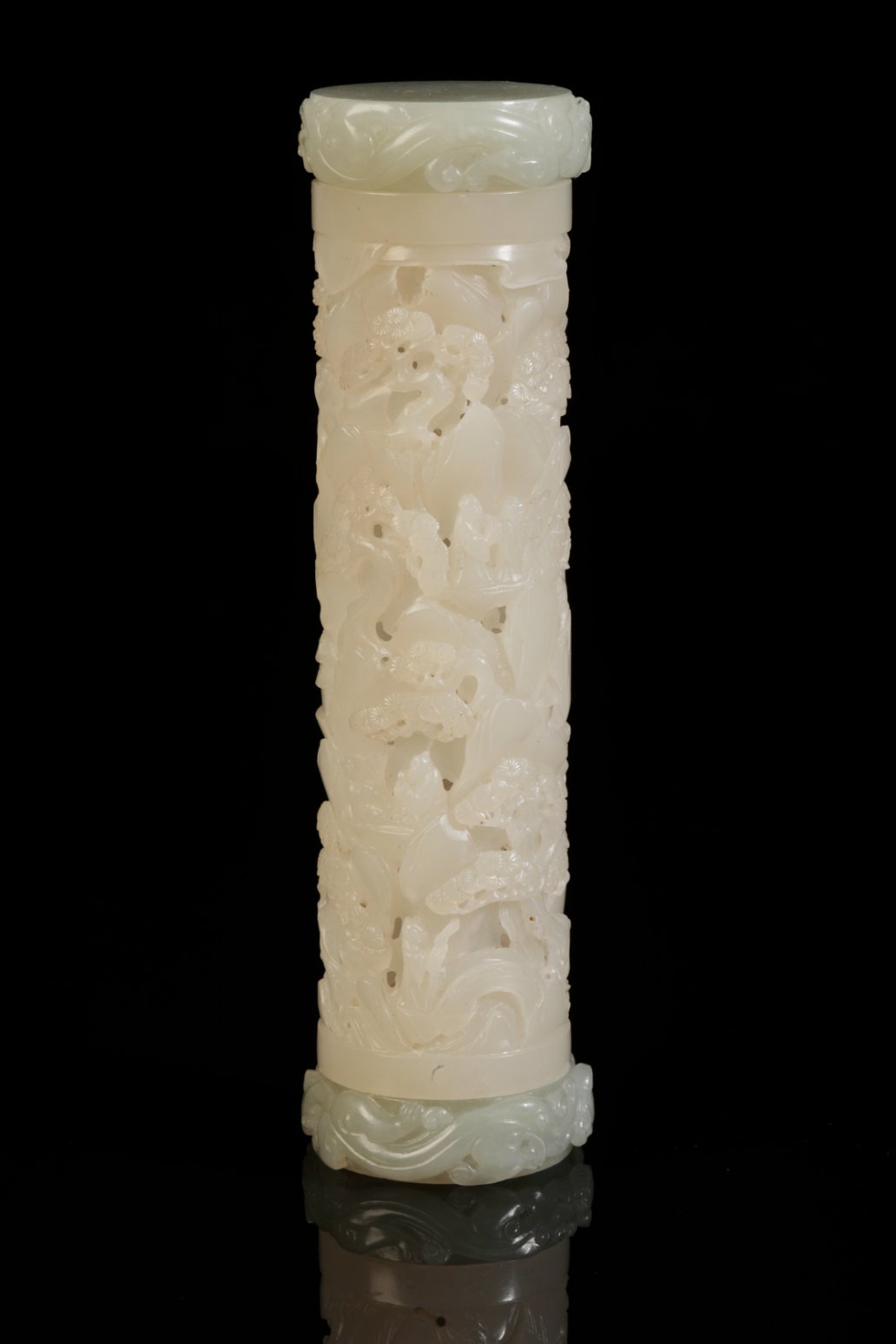A CHINESE WHITISH CELADON JADE PARFUMERIE - Image 2 of 9