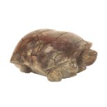 A CHINESE SOAPSTONE TURTLE
