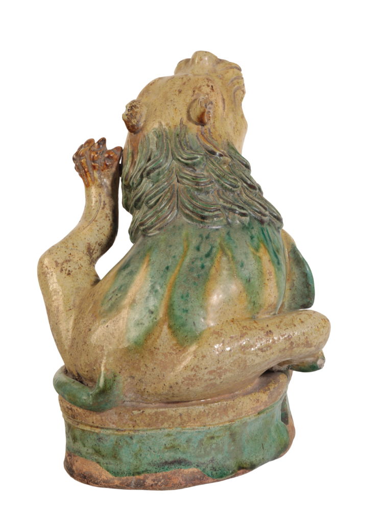 A CHINESE SANCAI POTTERY FIGURE OF A LION DOG - Image 3 of 5