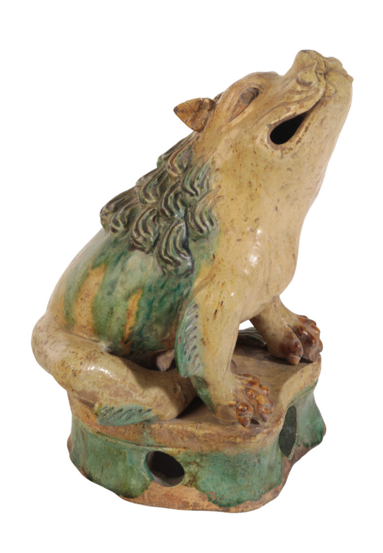 A CHINESE SANCAI POTTERY FIGURE OF A LION DOG - Image 2 of 5