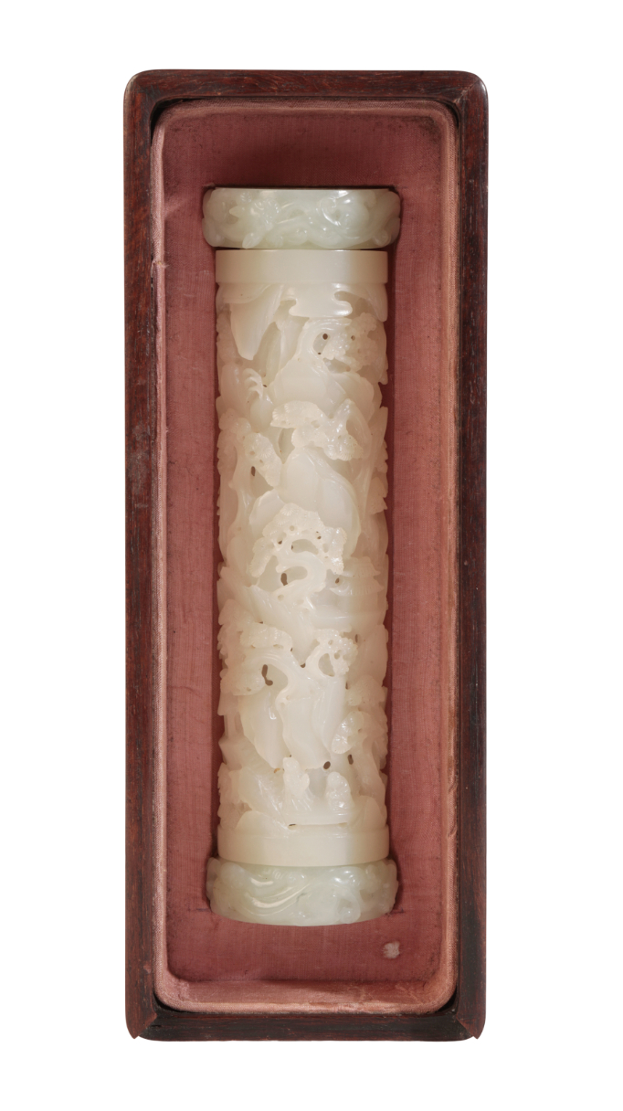 A CHINESE WHITISH CELADON JADE PARFUMERIE - Image 8 of 9