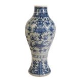 A CHINESE BLUE AND WHITE VASE