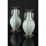 A PAIR OF CHINESE CELADON PORCELAIN VASES