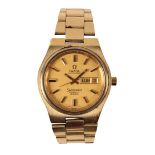 OMEGA: A SEAMASTER COSMIC 2000 GENTLEMAN'S GOLD-PLATED BRACELET WATCH