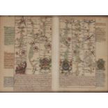 BOWEN, EMMANUEL (1694-1767) AND OWEN, JOHN, THREE COLOURED 'ROAD MAP' ENGRAVINGS