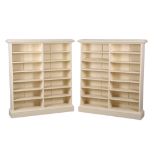 A PAIR OF WHITE-PAINTED BOOKCASES