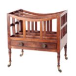 A 19TH CENTURY MAHOGANY THREE DIVISION CANTERBURY