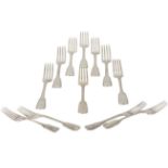 A SET OF SIX SILVER FORKS
