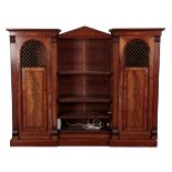 A WILLIAM IV MAHOGANY INVERTED BREAKFRONT BOOKCASE