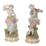 A PAIR OF 19TH CENTURY FRENCH PORCELAIN FIGURES - DANCERS