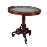 A VICTORIAN WALNUT JARDINIERE ON STAND