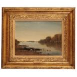 LEON VILLEVIEILLE, (1826-1863) A river scene