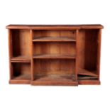 A STAINED PINE BREAKFRONT BOOKCASE