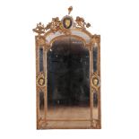 A 19TH CENTURY FRENCH GILTWOOD AND COMPOSITION MARGINAL MIRROR