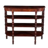 A VICTORIAN ROSEWOOD BREAKFRONT SIDEBOARD