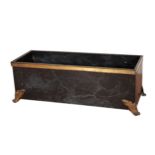 A BLACK MARBLE RECTANGULAR TROUGH OR JARDINIERE