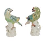 TWO PORCELAIN PARROTS