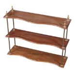 A SET OF GEORGE III STYLE MAHOGANY AND BRASS-MOUNTED WALL SHELVES