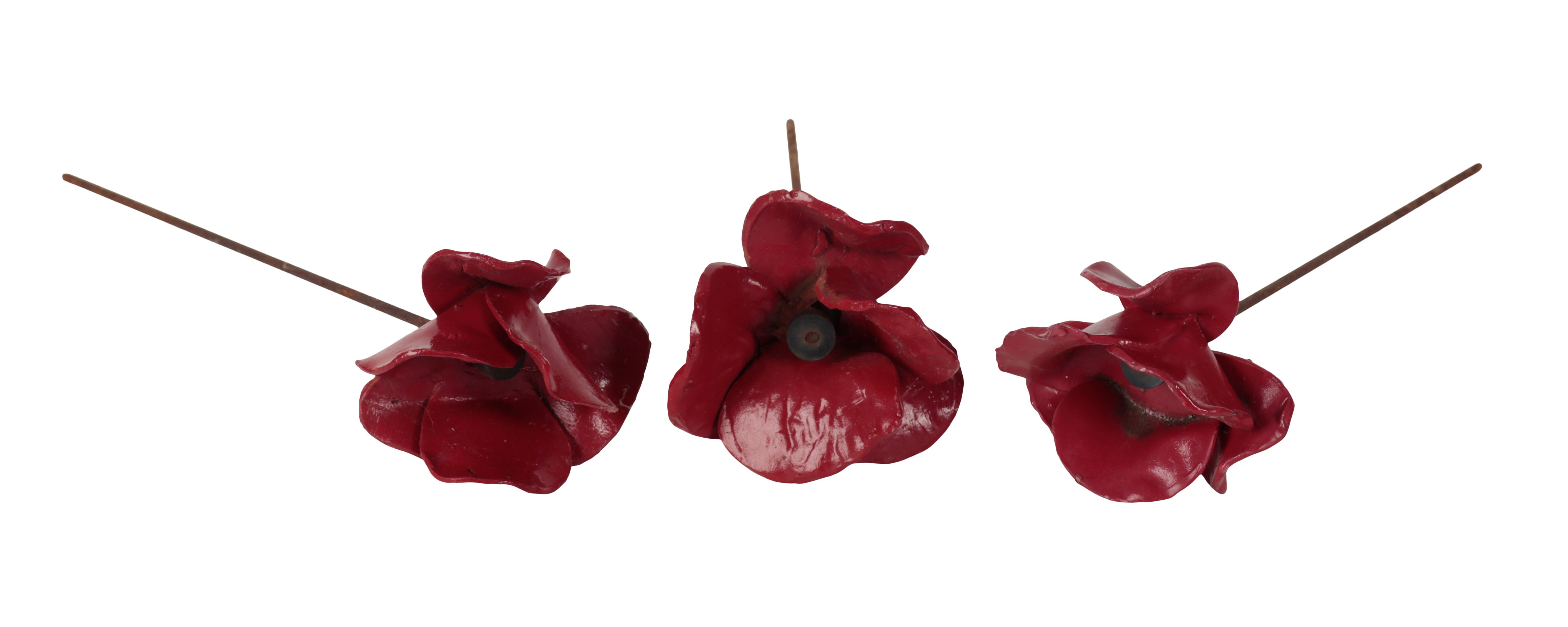 A COLLECTION OF CERAMIC POPPIES AFTER THOSE DESIGNED FOR THE TOWER OF LONDON BY PAUL CUMMINS