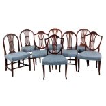 A MATCHED SET OF EIGHT MAHOGANY DINING CHAIRS