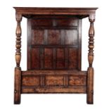 A 17TH CENTURY STYLE OAK FULL TESTER BED