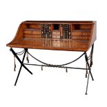 MAITLAND-SMITH: A LEATHER COVERED AND METAL 'CAMPAIGN DESK'