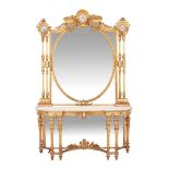 AN IMPRESSIVE 19TH CENTURY ENGLISH MIRROR BACK CONSOLE TABLE BY G. NOSOTTI, LONDON