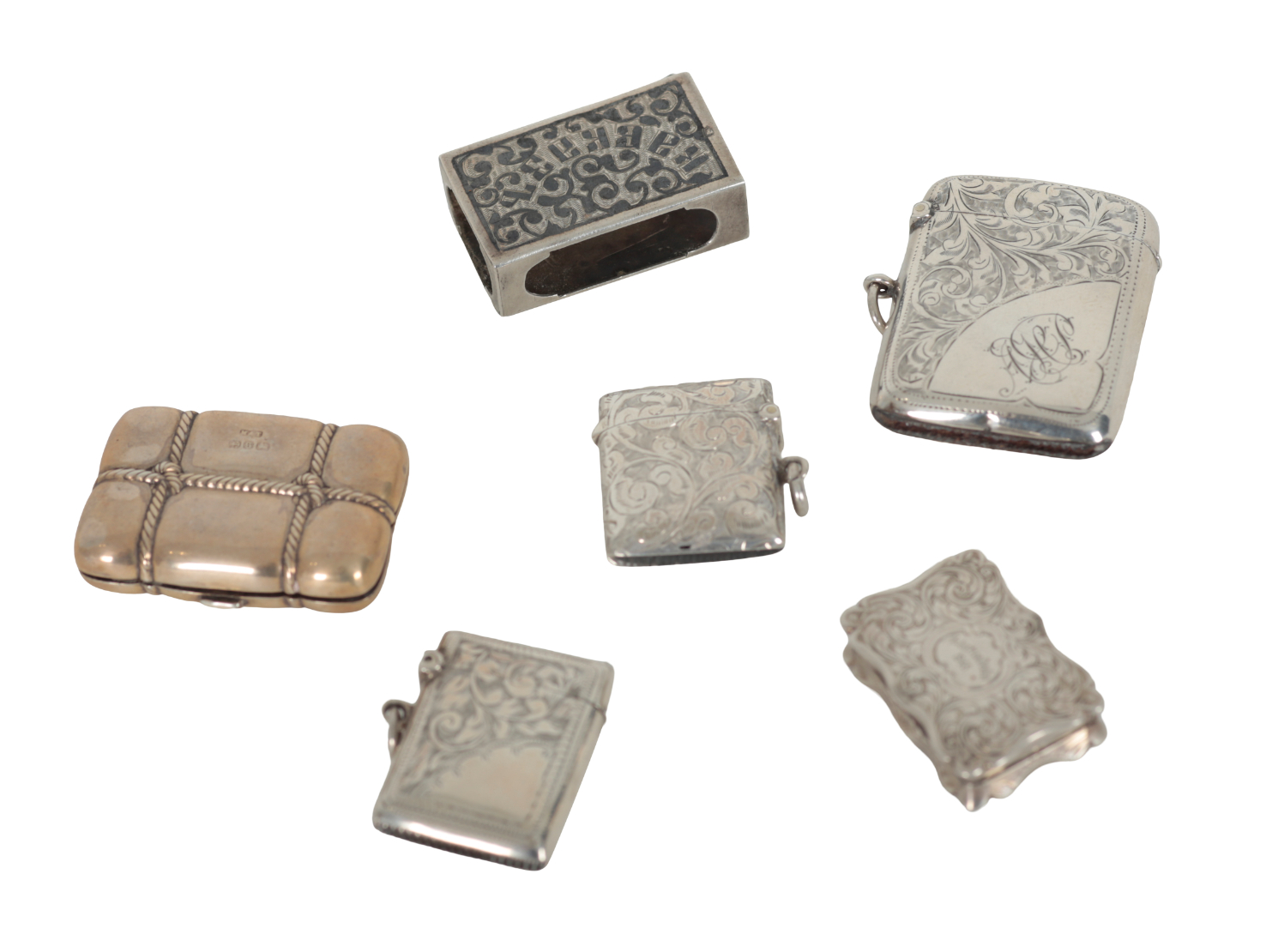 A QUANTITY OF SILVER VESTA CASES