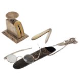 A PAIR OF SILVER SPECTACLES BY GEORGE UNITE