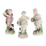 TWO 18TH CENTURY DUESBURY & CO DERBY PORCELAIN FIGURES FROM THE 'COFFEE SEASONS'