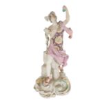 AN 18TH CENTURY DUESBURY & CO DERBY PORCELAIN FIGURE - MERCURY