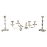 A PAIR OF SILVER CANDLESTICKS BY JOHN YOUNGE & SONS