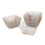 A GROUP OF TEN WIRE OYSTER BASKETS