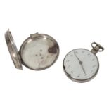 A SILVER CASED POCKET WATCH