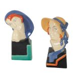 TWO ART DECO BUSTS BY ELLY STROBACH