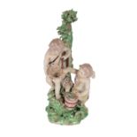 AN 18TH CENTURY DUESBURY & CO DERBY PORCELAIN FIGURE - 'CUPID FISHERMEN'