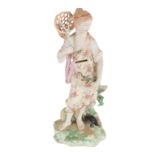 AN 18TH CENTURY DUESBURY & CO DERBY PORCELAIN FIGURE - FISHER GIRL