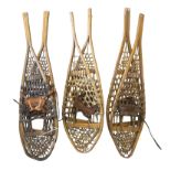 THREE PAIRS OF VINTAGE SNOWSHOES